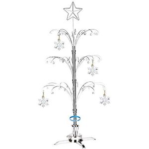 HOHIYA 47 Inch Ornament Display Boom Stand Roterende Hanger Haak voor Swarovski Kerst 2023 Jaarlijkse Opknoping Crystal Suncatcher Decoraties Gift Eco Chrome Zilver