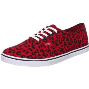Vans Authentic Lo Pro VQES75Q Klassieke sneakers voor volwassenen, uniseks, rood luipaard rood echt wit, 42 EU