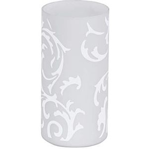 Eglo Geo Tafellamp, opaalmat glas met bloemenpatroon, wit, met schakelaar, E14-fitting