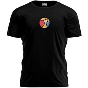 Bona Basics, Digitaal bedrukt, Basic T-shirt voor heren,% 100 katoen, zwart, casual, heren bovenstuk, maat: XL, zwart, XL