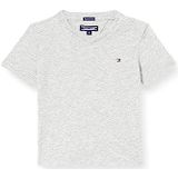 Tommy Hilfiger Jongens Boys Basic Vn Knit S/S T-shirt, grey heather, 110 cm