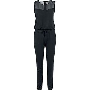 Urban Classics Dames Tech Mesh Long Jumpsuit, dames overall, verkrijgbaar in zwart, maten XS tot 5XL, zwart (black 7), 3XL