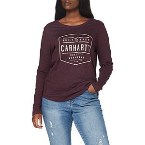Carhartt Dames Lockhard Graphic Long-Sleeve T-shirt, Fudge Heather, XS
