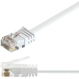 Ligawo 1014101.0 patchkabel CATE Slim Gigabit geschikt met RJ45-stekker (1m) wit