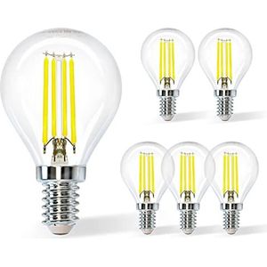 Aigostar Ledlamp E14 Met Gloeidraad, 4 W Komt Overeen Met 40 W, Koud Wit (6500 K), 470 Lumen, Stralingshoek: 360 °, Niet Dimbaar, G45, 5 Stuks