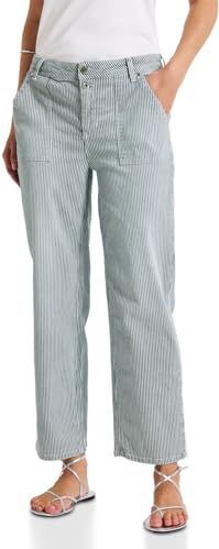 Street One Dames Gestreepte jeans in Blauw, in size: 25