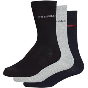 Ben Sherman Hedgehunter sokken voor heren, Marineblauw/Grijs/Zwart, 41-45 EU