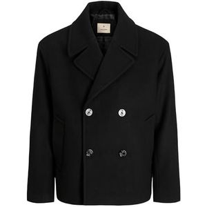 JACK & JONES Heren Jprbluasher Wool Blend Peacoat, Black, l, zwart, L