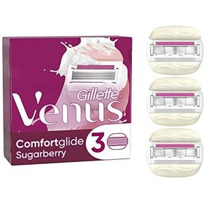 Gillette Venus Deluxe Comfortglide, scheermesjes voor dames, sugarberry, vochtinbrengende repen voor scheerapparaten, 3 navulmesjes [officieel]