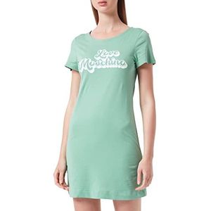 Love Moschino Womens Jersey met Bubble Print. Dress, Green White, 42