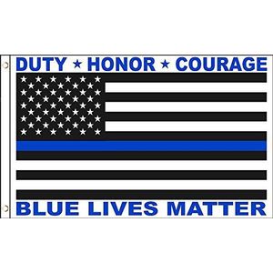 Blue Lives Matter Vlag 150x90cm - Vlag het leven van politieagenten tellen 90 x 150 cm - Vlaggen - AZ VLAG