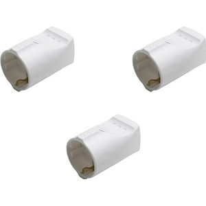 Meister Veiligheidscontactkoppeling - 3 stuks - kunststof - wit - 250 V - 16 A - maximale kabeldoorsnede 2,5 mm² - IP20 binnen - rechte invoer/Schuko-koppeling trekontlasting / 7421640