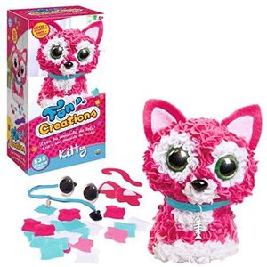 Fun Creation Kitty, versier je kat, pluche dieren, knutselen, meisjes, 5 jaar of meer, pluche kat voor meisjes, cadeau voor meisjes, 5 jaar,