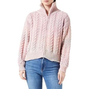myMo Dames Sookie coltrui polyester zwart maat XS/S sweater, roze/geel., M