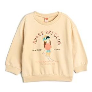 Koton Babygirls lange mouwen Crew Neck Ski Gedrukt Detail Soft Interieur Katoen Sweatshirt, beige (050), 12-18 maanden