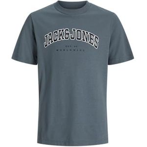JACK & JONES MINI Shirt 'JJECALEB'  basaltgrijs / zwart / wit