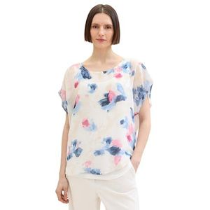 TOM TAILOR T-shirt voor dames, 36400 - Roze Navy Aquarel Design, XXL
