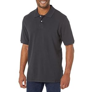 Amazon Essentials Men's Poloshirt van piqué-katoen met normale pasvorm (verkrijgbaar in grote en lange maten), Zwart, XL