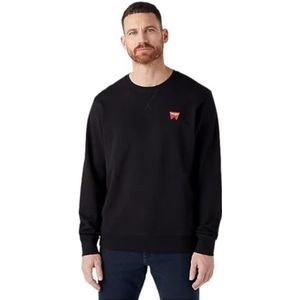 Wrangler Sign Off Crew Sweatshirt voor heren, Real Black, XXL
