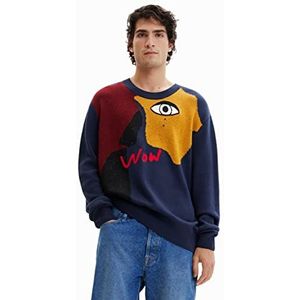 Desigual Men's JERS_Alonzo 5000 Navy Pullover Sweater, Blauw, M, blauw, M
