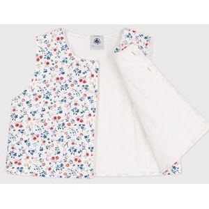 Petit Bateau Mouwloos vest voor babymeisjes, wit/multico, 12 Maanden