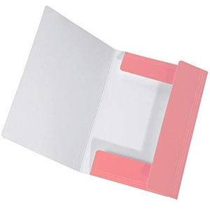 Origineel Falken PastelColor map. Gemaakt van extra stevig karton met 3 flappen en elastiek voor DIN A3 Pastelkleurig Flamingo_Pink Opbergmap voor tekenen op school.