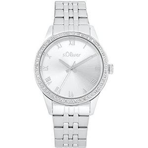 s.Oliver Polshorloge Dames Quartz Analoog, Met Roestvrijstalen Armband, Zilver, 5 Bar Waterbestendig, Wordt Geleverd In Geschenkverpakking, 2035427