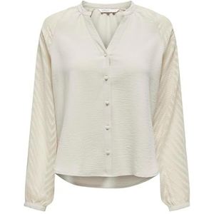 ONLY Dames Onllisa L/S Button Top WVN blouse, Pumice Stone, S