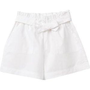 United Colors of Benetton Shorts voor meisjes en meisjes, Wit, 122 cm