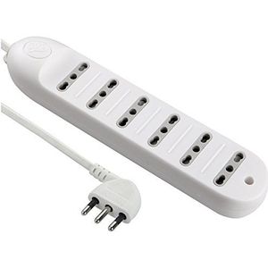 ◊aline 62005 – overspanningsbeveiliging met 6 stopcontacten, kabel 1,5 m bivalentes, wit, kleur: wit
