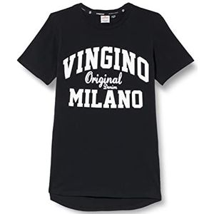 Vingino T-shirt voor jongens met klassiek logo, zwart (deep black), 16 Jaren