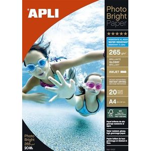 APLI 010123 20 stuks fotopapier Bright 210 x 297 mm 265 g