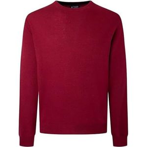 Hackett London Heren Merino Cash Mix Crew Pullover Sweater, Syrah, XL