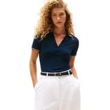 Tommy Hilfiger - T-shirt - Donkerblauw - Katoen/Elastaan