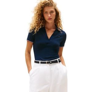 Tommy Hilfiger - T-shirt - Donkerblauw - Katoen/Elastaan
