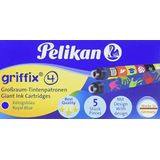 Pelikan Griffix Refills vulpen, vouwdoos met patronen bont bedrukt 5 Stuk