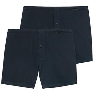 Schiesser Heren 2 stuks boxershorts katoen jersey zacht ondergoed, donkerblauw_180930, 6, Donkerblauw_180930, 6