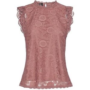 PIECES Pcolline Sl Lace Top Noos Bc kanten top voor dames, Canyon Rose, XL