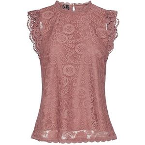 PIECES Dames Pcolline Sl Lace Top Noos Bc Lace Top Top, Canyon Rose, S