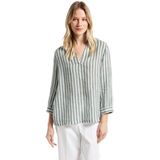 Street One Gestreepte linnen blouse voor dames, Garden Green, 34