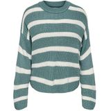 JDY - JDYJUSTY - Gebreide Trui - Cyaan Blauw / Wit