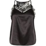 Pieces - JAHARA - Top - Effen - Regular Fit - Satijn met Kant