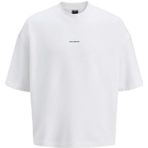 JACK & JONES Heren Jcoinfinity Print Back Sweat Ss Jnr, wit (bright white), 152