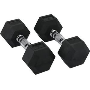 Hit Fitness Unisex volwassenen Hex Dumbbells | 10 kg, zwart, 10,0 kg, paar