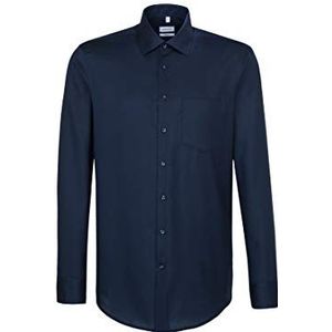Seidensticker - Heren Overhemd - Blauw - Strijkvrij - Casual en Zakelijk