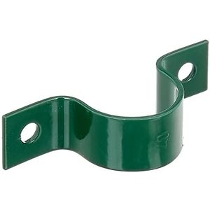 Alberts 655518 buisklem | voor bevestiging van omheiningspalen aan muren | verzinkt, groene kunststof coating | voor paal-Ø 38 mm