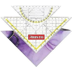 Aristo AR18003B Set 3in1 - TZ-driehoek AR1650/2 & geodriehoek AR1552 incl. Geocover beschermhoes (driehoeken met inktnoppen, Geocover met gat en magneetsluiting) soft lavendel