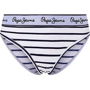 Pepe Jeans Dames Strepen Bikini Stijl Ondergoed, Navy, L, marineblauw, L