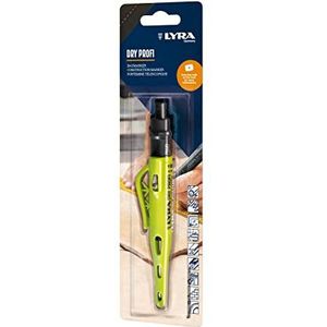 Lyra 4498101 Dry professionele marker, 1 stuks, bouwmarker voor alle oppervlakken, vulpotlood met geïntegreerde puntenslijper 4498101