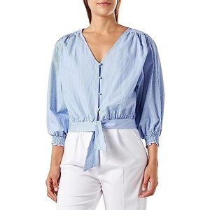 Naf Naf Dameshemd, blauw Shrting/ecru, 34 NL